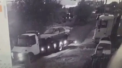 Кража BMW с помощью эвакуатора попала на видео в Астане
