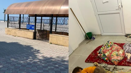 Пьяный кассир и спящие на полу дети: жуткие кадры из туалета на набережной Актау