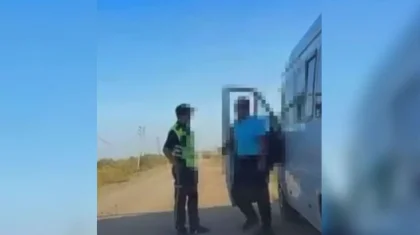 Пьяный водитель с детьми пытался уйти от полиции в Кызылорде (ВИДЕО)