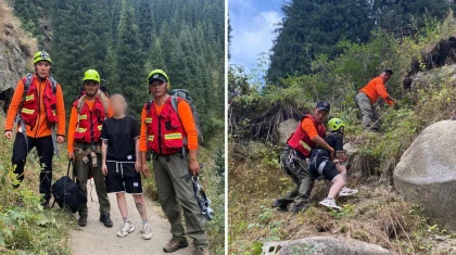 Туристка сорвалась в ущелье в горах Заилийского Алатау