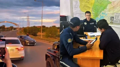 Свадебный кортеж привлек внимание полицейских в Актобе (ВИДЕО)