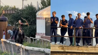 Футболистам «Атлетико Мадрид» показали конные трюки в Алматы (ВИДЕО)