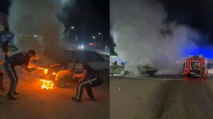 Полицейские предотвратили взрыв горящей машины в области Абай (ВИДЕО)