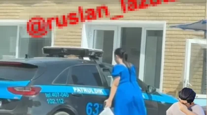 Полицейский возил жену на рынок за продуктами на служебной машине в Балхаше (ВИДЕО)