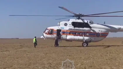 Новорожденного экстренно доставили вертолетом в Кызылорду (ВИДЕО)