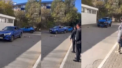 Драка на дорогах по-уральски: водитель протаранил машину после ссоры (ВИДЕО)