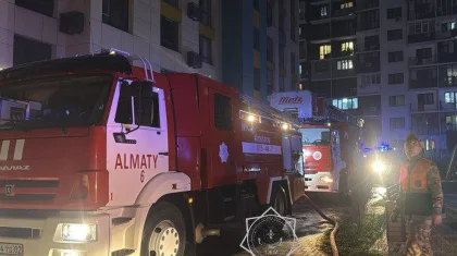 Пожар в 10-этажном ЖК Алматы: жильцов эвакуировали по автолестнице (ВИДЕО)