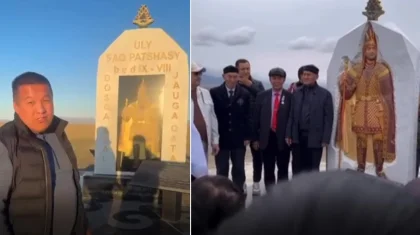 Скульптор требует 7,5 млн тенге за памятник сакскому царю, открытый в ВКО (ВИДЕО)