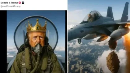 Трамп опубликовал ИИ-видео, на котором он сбрасывает фекалии на протестующих