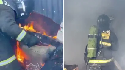 Склад городской столовой сгорел дотла в Костанае