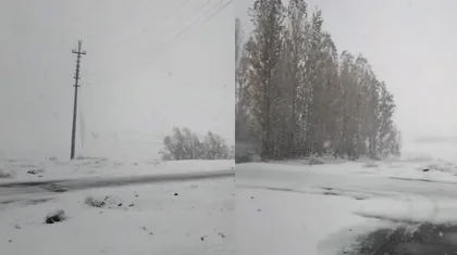 Первый снег выпал в Туркестанской области – близ Шымкента (ВИДЕО)