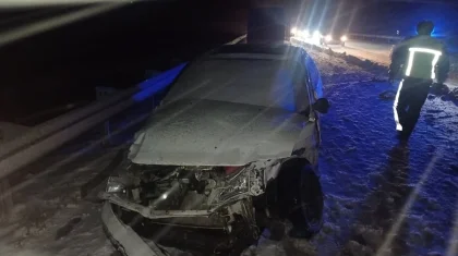 Четыре машины столкнулись из-за непогоды на трассе Астана – Петропавловск