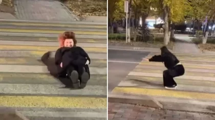 Две девушки легли на пешеходный переход ради видео в Атырау