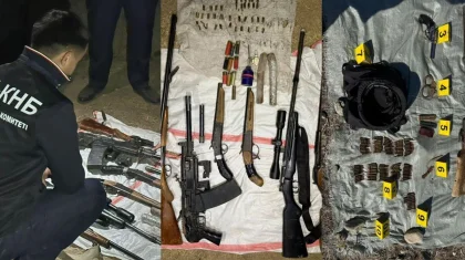 КНБ изъял огнемет, автоматы и гранаты в 11 регионах Казахстана