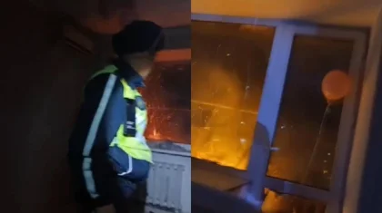 Полицейские спасли людей из горящей квартиры в Семее (ВИДЕО)