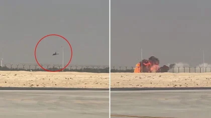 Истребитель разбился во время показательного полета на авиашоу в Дубае (ВИДЕО)