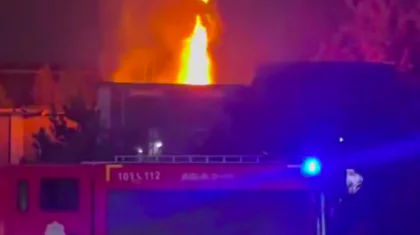 Крыша районного акимата снова загорелась в Шымкенте (ВИДЕО)