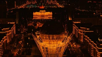 Оранжевым цветом подсветили знаковые объекты Астаны в поддержку глобальной кампании против насилия