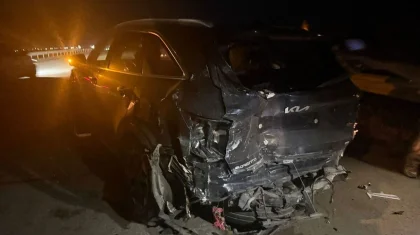 Три человека пострадали в массовой аварии под Астаной (ФОТО)