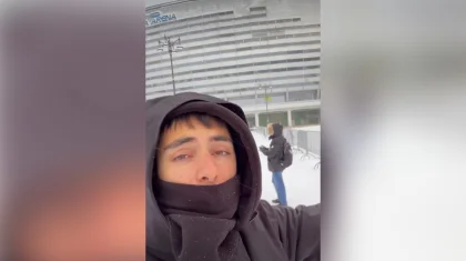 «Самая холодная игра Лиги чемпионов»: испанский репортер замерз на матче в Астане (ВИДЕО)