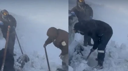 Сельчане откапывали скот из снежного плена в ЗКО (ВИДЕО)
