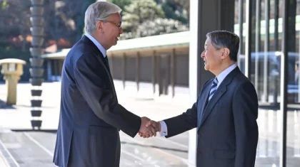 Токаев прибыл в Императорский дворец в Токио (ВИДЕО)