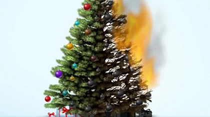 Мужчина поджег новогоднюю елку в подъезде дома в Темиртау (ВИДЕО)