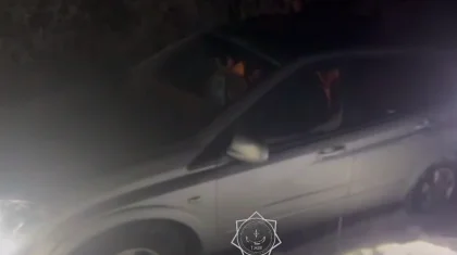 Автомобиль с пассажирами увяз в снегу в области Жетысу (ВИДЕО)