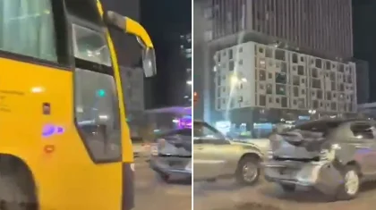 Школьный автобус попал в ДТП в Астане (ВИДЕО)