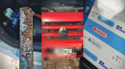 Замазал номера солидолом: водителя грузовика задержали в Астане (ВИДЕО)