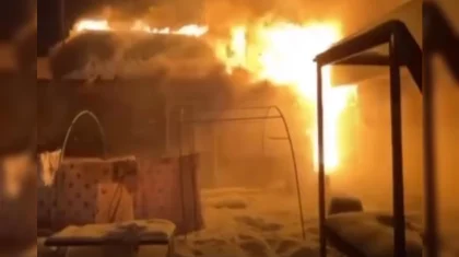 Газовый баллон взорвался при пожаре в пристройке дома в Семее (ВИДЕО)