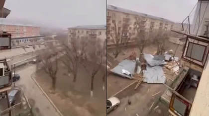 Порывы ветра до 32 м/с оставили дома без крыш и район без электричества в Жанатасе