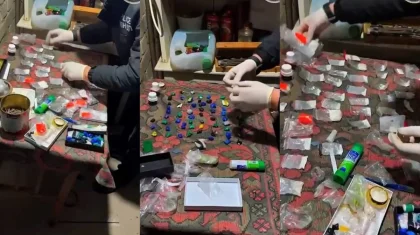 Полицейские нагрянули в гараж жителя Актобе и провели задержание (ВИДЕО)