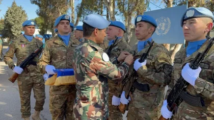 Казахстанским миротворцам на Голанских высотах вручили медали ООН