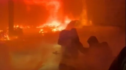 Большой пожар произошел на птицефабрике в Актобе (ВИДЕО)