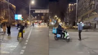 Гонки за заказами: полиция Алматы показала, как курьеры нарушают ПДД (ВИДЕО)