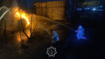 Газовая заправка взорвалась в Актобе (ВИДЕО)