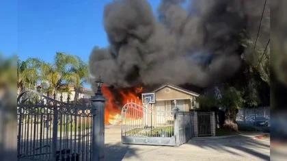 Дом казахстанского боксера сгорел в Лос-Анджелесе (ВИДЕО)