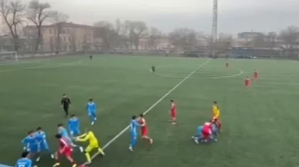 Матч «Ордабасы» – «Актобе» завершился массовой дракой (ВИДЕО)