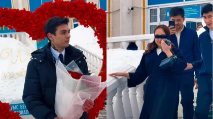 Астанчанин сделал предложение девушке после голосования на референдуме (ВИДЕО)