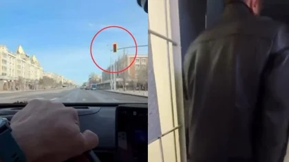 Автолихач проехал на 115 км/ч на красный свет и попал под арест в Астане (ВИДЕО)