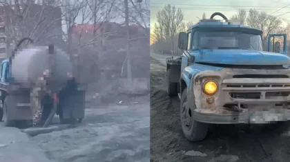 «Поймали с поличным»: водитель ассенизатора сливал отходы прямо на землю в Павлодаре (ВИДЕО)