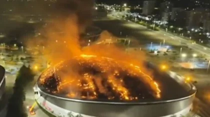 На Олимпийском велодроме в Рио сгорела крыша во время юниорского ЧМ по фехтованию (ВИДЕО)