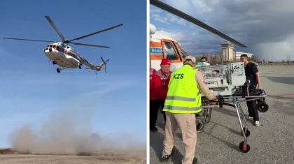 Двух младенцев экстренно доставили вертолетом МЧС в Костанай