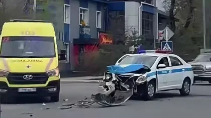 Два человека пострадали в ДТП с полицейской машиной в Костанае (ВИДЕО)
