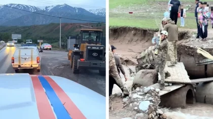 Вода поднялась в реке, эвакуировали более 80 человек в Туркестанской области (ВИДЕО)