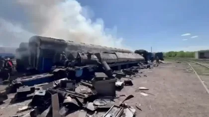 Вагоны загорелись на железнодорожных путях в Караганде