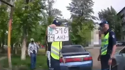 Водитель ездил с нарисованным на картоне госномером в Экибастузе
