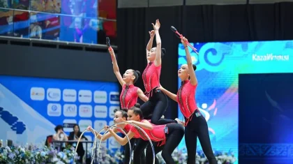 Казахстанские гимнастки завоевали серебро на чемпионате Азии в Бишкеке