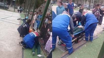 Металлические ворота упали на ребенка в Актобе: мальчика увезла скорая